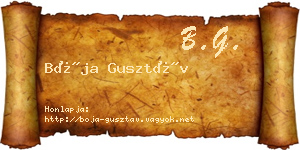 Bója Gusztáv névjegykártya